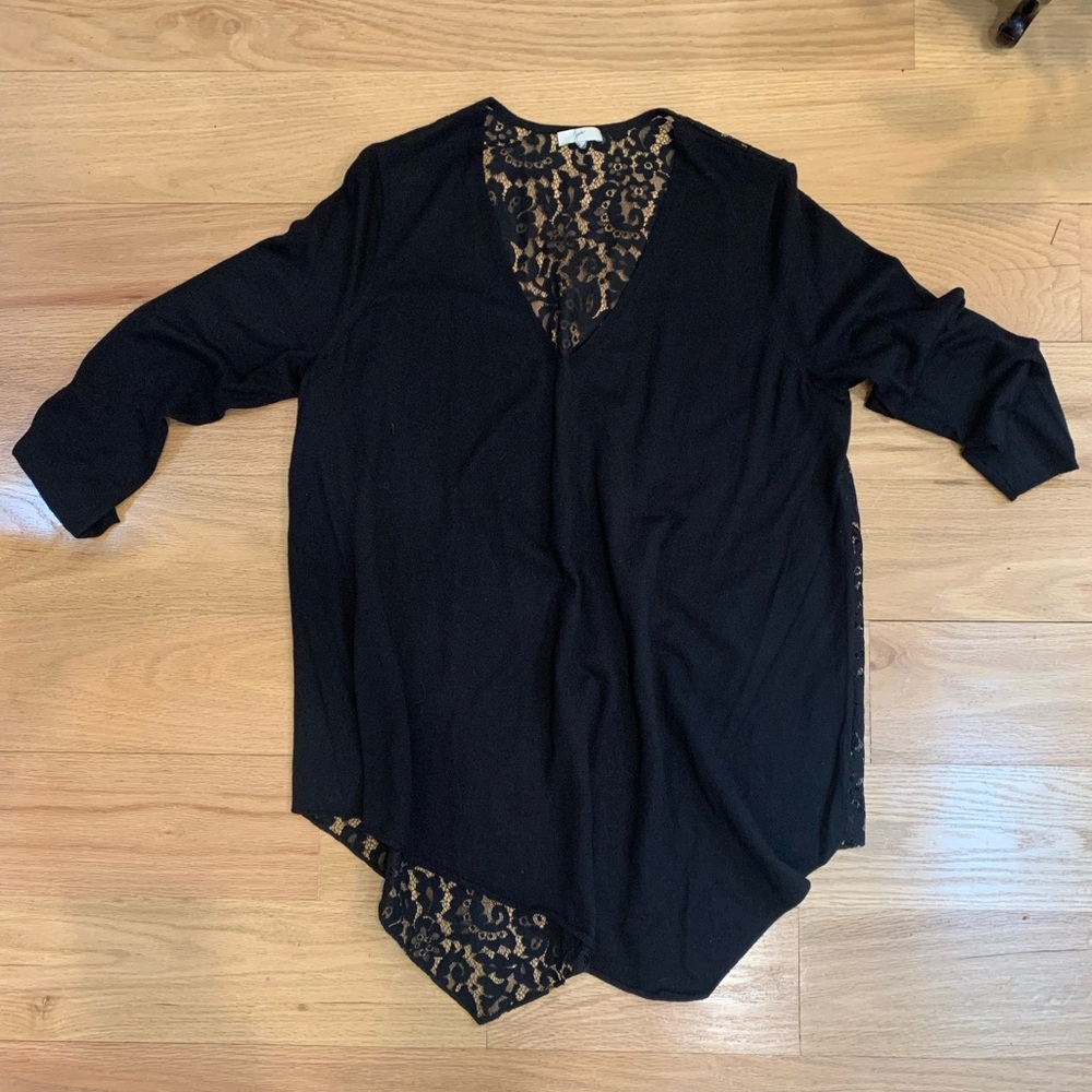 Joie Black Asymmetrical Long Sleeve Tunic